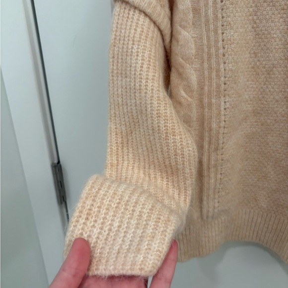 Madewell Wool Alpaca Cable Havener Pullover Sweater in Heather Powder Size XS - Picture 6 of 14